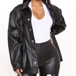 Fashion Nova Black Faux Leather Jacket